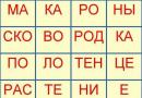 भाषिक विश्वकोशीय शब्दकोशातील अक्षर या शब्दाचा अर्थ. रशियन भाषेत अक्षरामध्ये काय असते